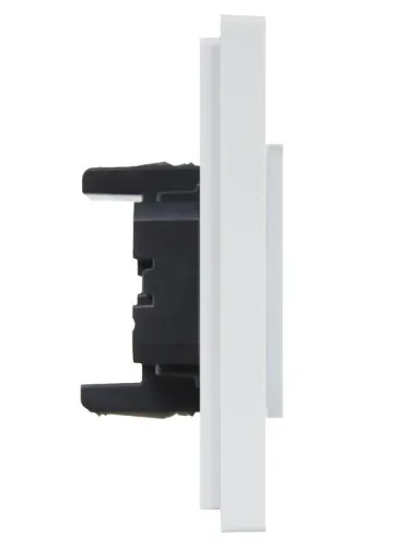 Розетка 2-м СП FORTE&PIANO FP225 10А без заземл. защ. шторки безвинт. крепл. бел. IEK FP-R23-10-1-K01 фото 4