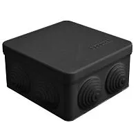 Коробка распределительная ОП 105х105х56мм IP54 7 выходов 4 гермоввода крышка защелкивающаяся материал – полипропилен черн. Epplast 100015