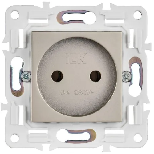 Розетка SKANDY 10А без заземл. без защ. шторок SK-R02Sh шампань IEK SK-R10-10-K37 фото 2
