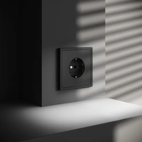 Розетка 1-м СП S70 16А с заземл. механизм черн. матов. Voltum VLS040108 фото 2