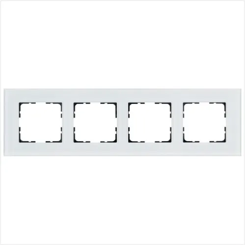 Рамка 4-м G-Glass стекло бел. White Glass Jasmart G1004GW