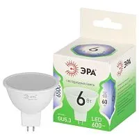 Лампа светодиодная GREEN LINE MR16-6W-865-GU5.3 GL 6Вт софит 6500К свет холод. GU5.3 Эра Б0067080
