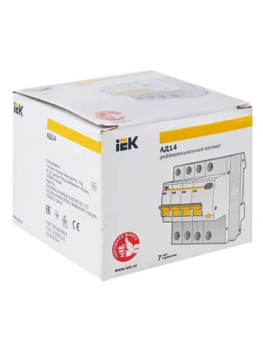 Выключатель автоматический дифференциального тока 4п C 50А 30мА тип AC 4.5кА АД-14 KARAT IEK MAD10-4-050-C-030 фото 11