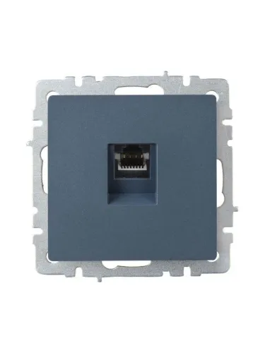 Розетка компьютерная СП RJ45 кат.6 BRITE РК11-БрМ механизм маренго IEK BR-K10-2-K35 фото 2