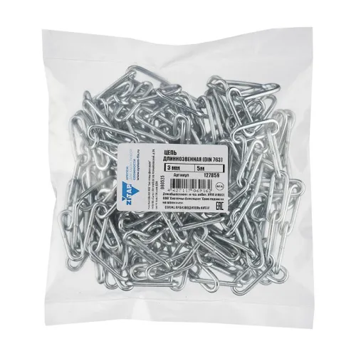 Цепь длиннозвенная 3мм DIN 763 (5м) Tech-Krep/Zitar 127859