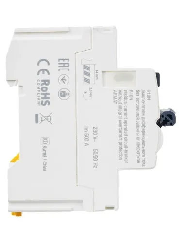 Выключатель дифференциального тока (УЗО) 2п 40А 30мА тип AC ВДТ R10N ARMAT IEK AR-R10N-2-040C030 фото 7