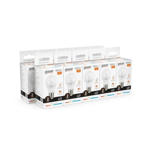 Лампа светодиодная Elementary 10Вт A60 грушевидная 3000К тепл. бел. E27 880лм GAUSS 23210 фото 7