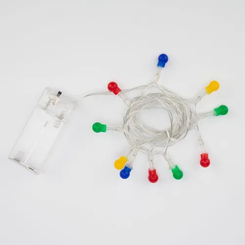 Гирлянда светодиодная "Шарики" 1.5м 10LED мультиколор 0.1Вт IP20 провод ПВХ прозр. элементы питания 2хAA (не в компл.) Neon-Night 303-092 фото 6