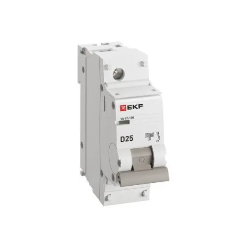 Выключатель автоматический модульный 1п D 25А 10кА ВА 47-100 PROxima EKF mcb47100-1-25D-pro фото 2