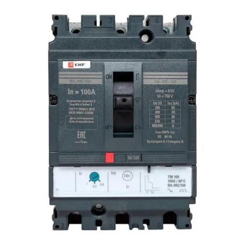 Выключатель автоматический 3п 160/100А 36кА ВА-99C Compact NS PROxima EKF mccb99C-160-100 фото 6