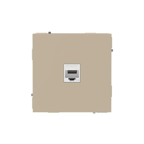 Розетка компьютерная 1-м KANT RJ45 кат.5E без шторки ванильн. марципан DKC 7015663
