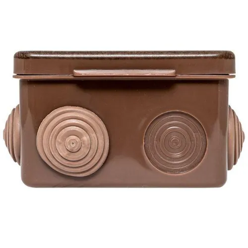 Коробка распаячная КМР-030-031 с крышкой 80х80х50 7 мембранных вводов IP54 темн. дерево PROxima EKF plc-kmr-030-031-t фото 3