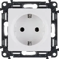 Розетка 1-м СП Valena Life 16А IP2X 250В 2P+E безвинтов. клеммы с лицев. панелью механизм бел. Leg 753421