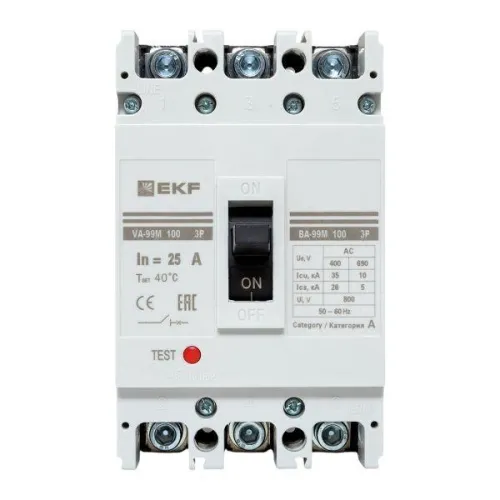 Выключатель автоматический 3п 100/25А 35кА ВА-99М PROxima EKF mccb99-100-25m фото 10