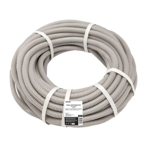 Труба гофрированная ПВХ d25мм с протяжкой (уп.25м) Rexant 28-0251-25 фото 2