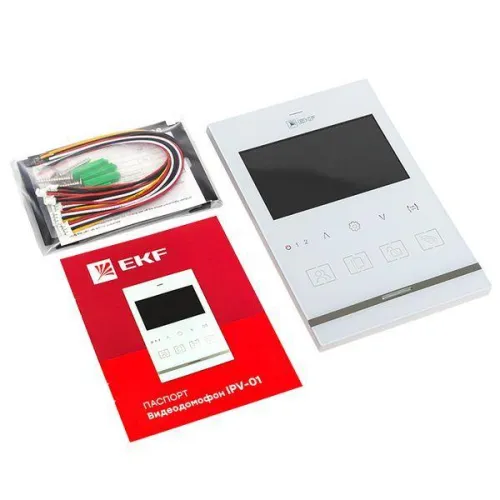 Видеодомофон IPV-01 бел. 4''TFT 4пр. 2 канала IP20 EKF int-ipv-01 фото 4