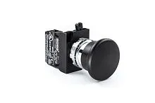 Кнопка нажимная грибок (1НО) черн. EMAS CM100MH