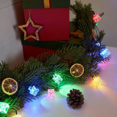 Гирлянда светодиодная "Кубики" 2.8м 20LED мультиколор 2Вт IP20 с контроллером 8 режимов Neon-Night 303-061 фото 3