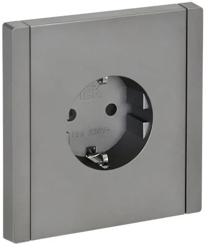 Розетка СП FORTE&PIANO FP515 16А с заземл. защ. шторки винт. крепл. сталь IEK FP-R14-16-K46