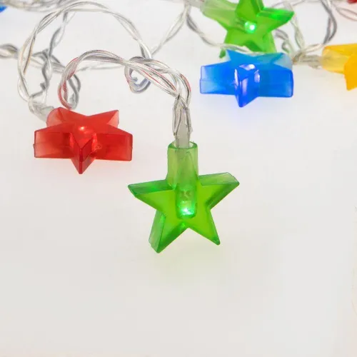 Гирлянда светодиодная "Звездочки" 1.5м 10LED мультиколор 0.1Вт IP20 провод ПВХ прозр. элементы питания 2хAA (не в компл.) Neon-Night 303-090 фото 6