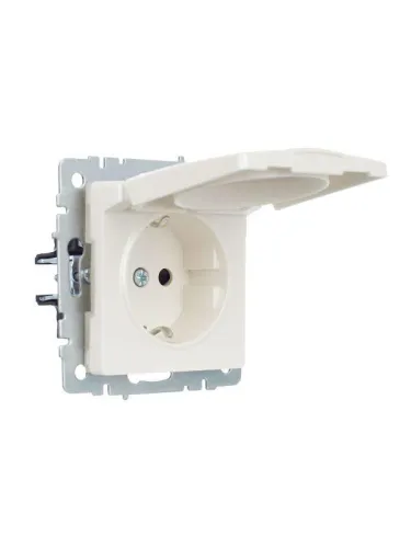 Розетка BRITE РСбш10-3-44-БрЖ 16А IP44 с заземл. защ. шторки с крышкой механизм жемчуж. IEK BR-R16-16-44-K36 фото 3