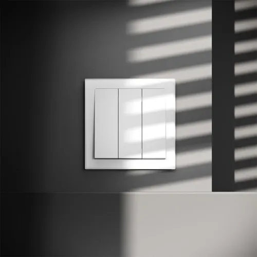 Выключатель 3-кл. СП S70 10А механизм бел. матов. Voltum VLS030102 фото 3