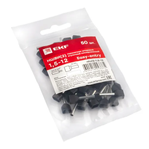 Наконечник штыревой втулочный НШвИ(2) 1.5-12 (уп.50шт) EKF nhvi2-1.5-12 фото 2