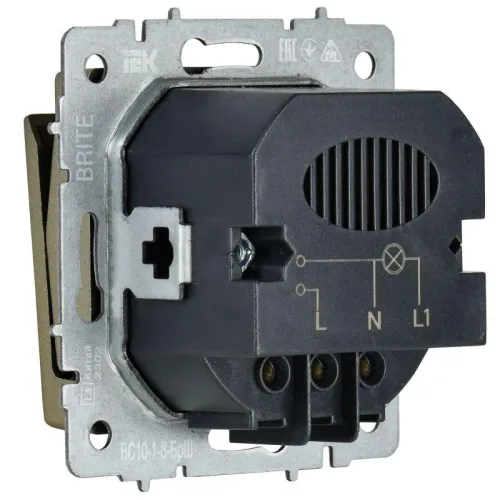Выключатель карточный BRITE 30А ВС10-1-8-БрШ механизм шампань IEK BR-V11-0-10-K37 фото 2