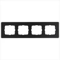 Рамка 4-м G-Glass закругленная стекло матов. черн. Jasmart G1004GB-RM