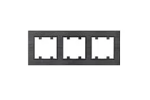 Рамка 3-м Karea LINE STAR дым. металлик Makel 86050703