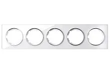 Рамка 5-м Garda горизонт. стеклянная бел. 2E52501300 OneKeyElectro 2234928