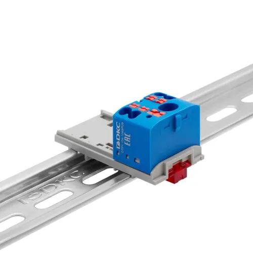 Блок распределительный зажим push-in 1 ввод 6кв.мм 4 точки подключения 25кв.мм син. DKC DTP1-104-104SPUB фото 2