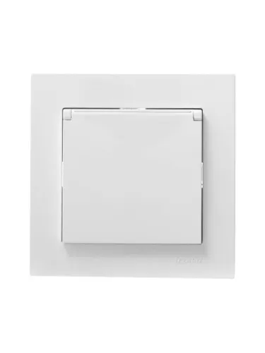 Розетка 1-м СП Vesna с заземл. с крышкой ПБТ механизм бел. LEZARD 742-0288-123B фото 8