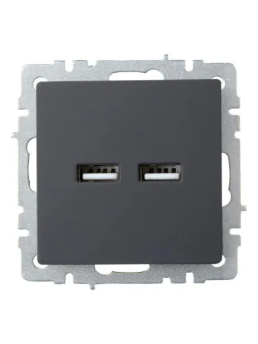 Розетка BRITE USB A+A 3.1А РЮ10-1-БрГ механизм графит IEK BR-U21-D31-K53 фото 2