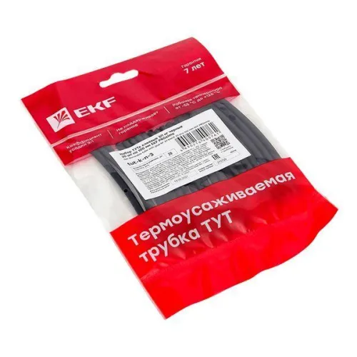 Набор трубок термоусадочных ТУТк клеевые 3/1 нг черн. по 100мм (уп.20шт) PROxima EKF tut-k-n-3 фото 3