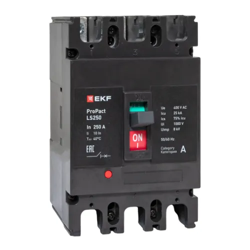 Выключатель автоматический LS250 25кА 3P 250А ProPact EKF mccb-250-25-3-250-ls