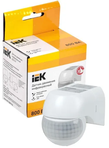 Датчик движения ДД 015 800Вт угол обз. 180град. 12м IP44 бел. IEK LDD10-015-800-001 фото 2