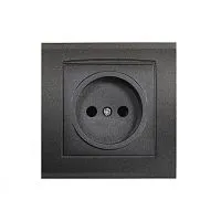Розетка 1-м СП Бриллиант 16А IP20 без заземл. в сборе графит Universal 7947588-Gr
