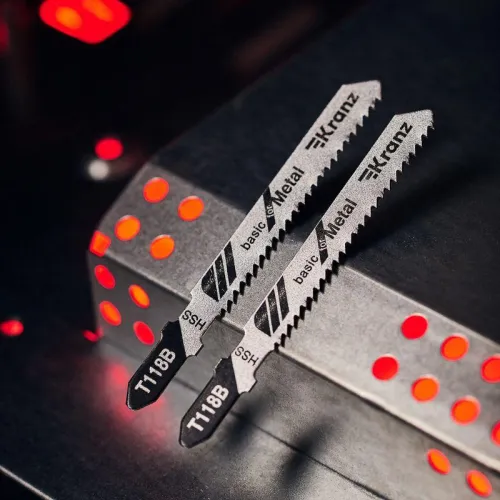 Пилка для электролобзика по металлу T118B 76мм 12 зубьев на дюйм 3-6мм (уп.2шт) Kranz KR-92-0313 фото 4