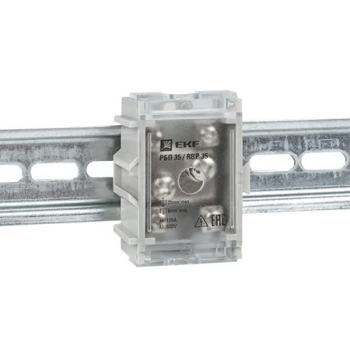 Блок распределительный проходной РБП 35 (1х35-4х6кв.мм) 125/50А PROxima EKF RBP-35-50 фото 4