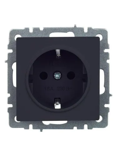 Розетка 1-м СП BRITE РС14-1-0-БрГ 16А с заземл. защ. шторки механизм графит IEK BR-R14-16-K53 фото 9