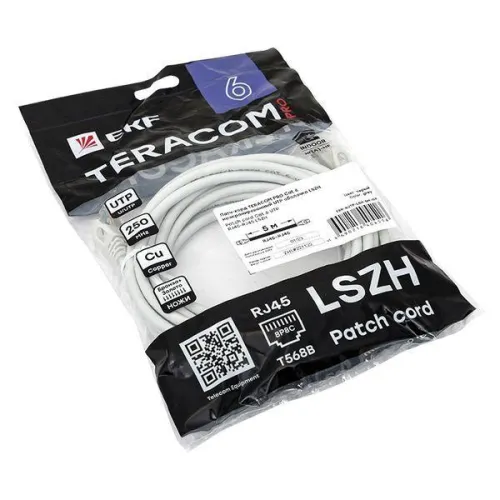 Патч-корд кат.6 UTP неэкранир. LSZH PRO 5м сер.TERACOM EKF TRP-6UTP-LSH-5M-GY фото 4