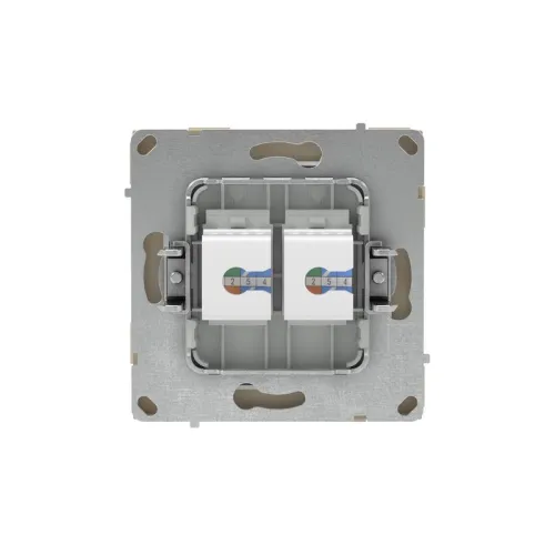 Розетка компьютерная 2-м KANT RJ45 кат.6A без шторки ванильн. марципан DKC 7015674 фото 2