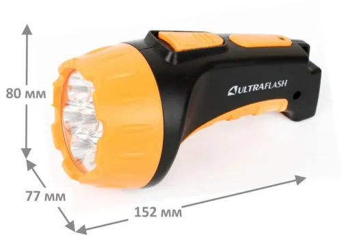 Фонарь аккумуляторный LED3807 7LED 2 режима аккум. SLA 220В пластик. черн./желт. (кор.) Ultraflash 9216 фото 3