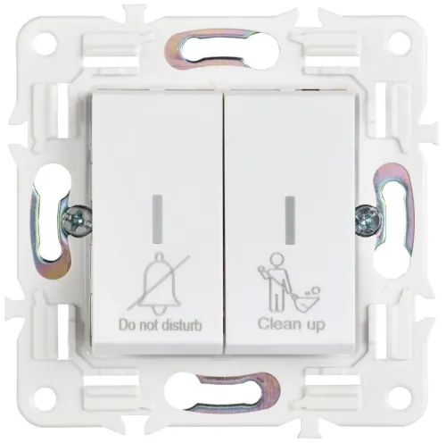 Выключатель 2-кл. SKANDY 10А SK-V16W для отелей с индикацией арктич. бел. IEK SK-V20-2-10-K01 фото 3