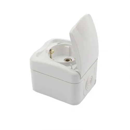 Розетка 1-м ОП Mini OG с заземл. керамика IP54 бел. Kranz KR-78-0605 фото 5