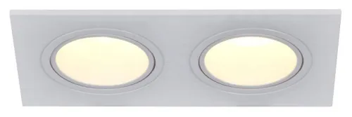 Светильник 4102 встраиваемый 2хMR16 квадрат пласт. бел. IEK LT-UVB0-4102-GU05-2-K01 фото 2