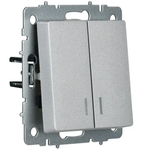 Выключатель 2-кл. BRITE 10А ВС10-2-9-БрА для отелей с индик. механизм алюм. IEK BR-V20-2-10-K47 фото 2