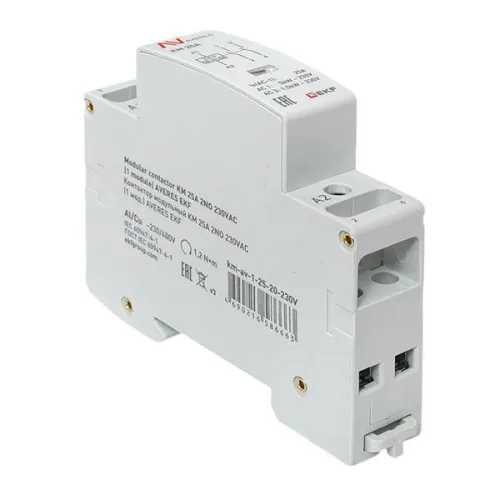 Контактор модульный КМ 25А 2NО 230В AC (1 мод.) AVERES EKF km-av-1-25-20-230V фото 3