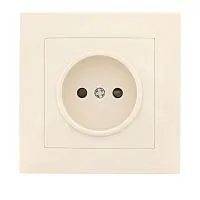 Розетка 1-м СП Валенсия 10А IP20 без заземл. защ. шторки крем. PROxima EKF EWR10-022-20